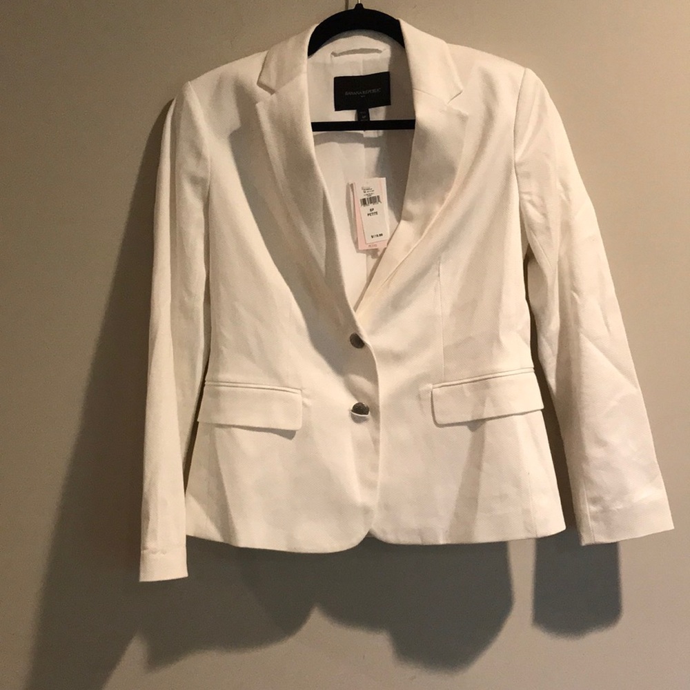 New Banana Republic white blazer